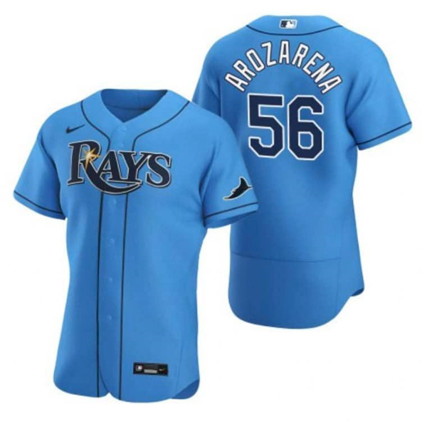 Men's Blue Tampa Bay Rays #56 Randy Arozarena Flex Base Stitched Jersey